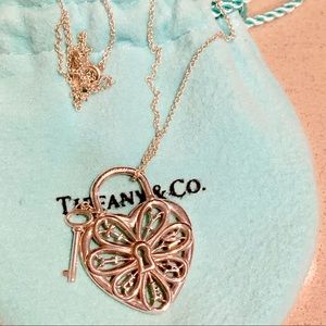 Tiffany and Co. heart lock with key necklace